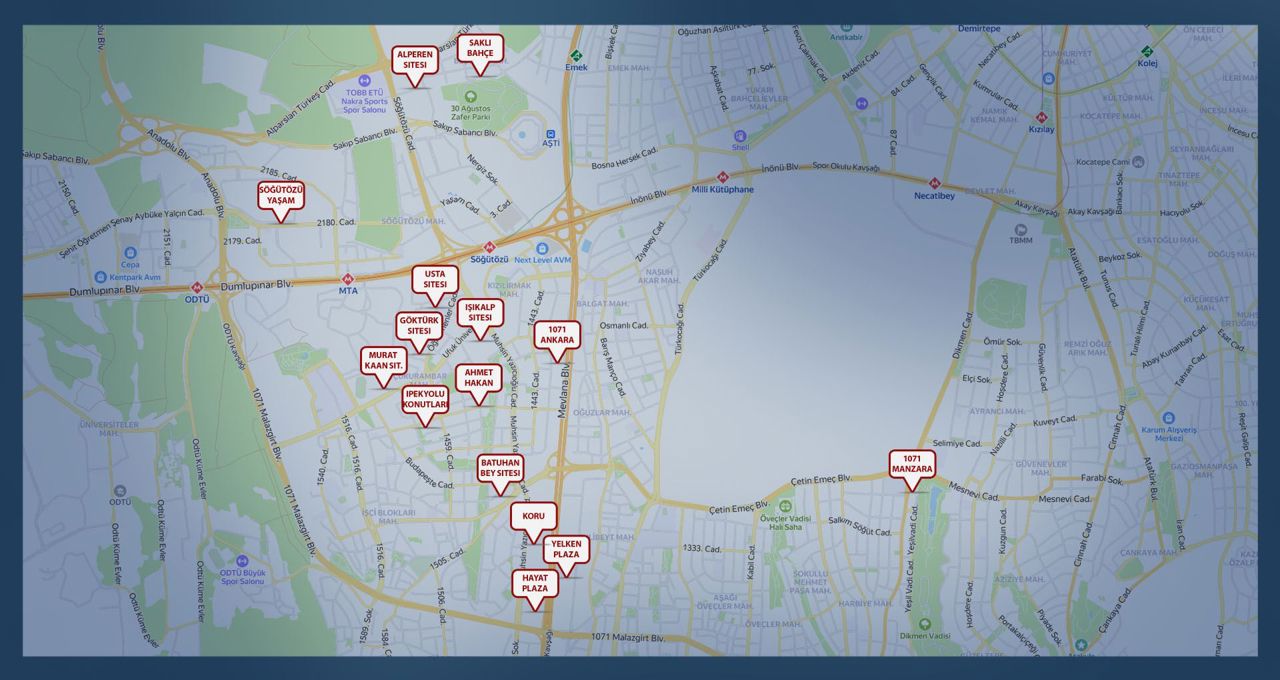 Construction project locations